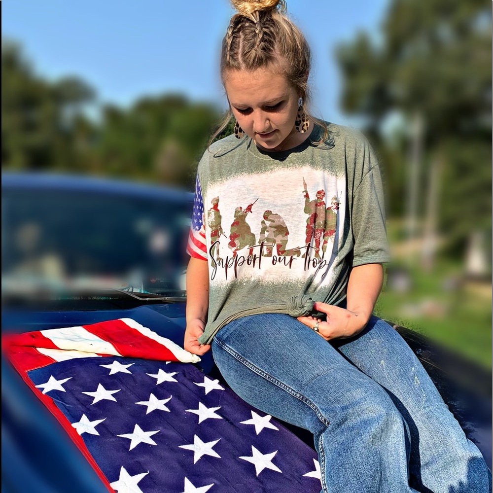Support our troops custom tee